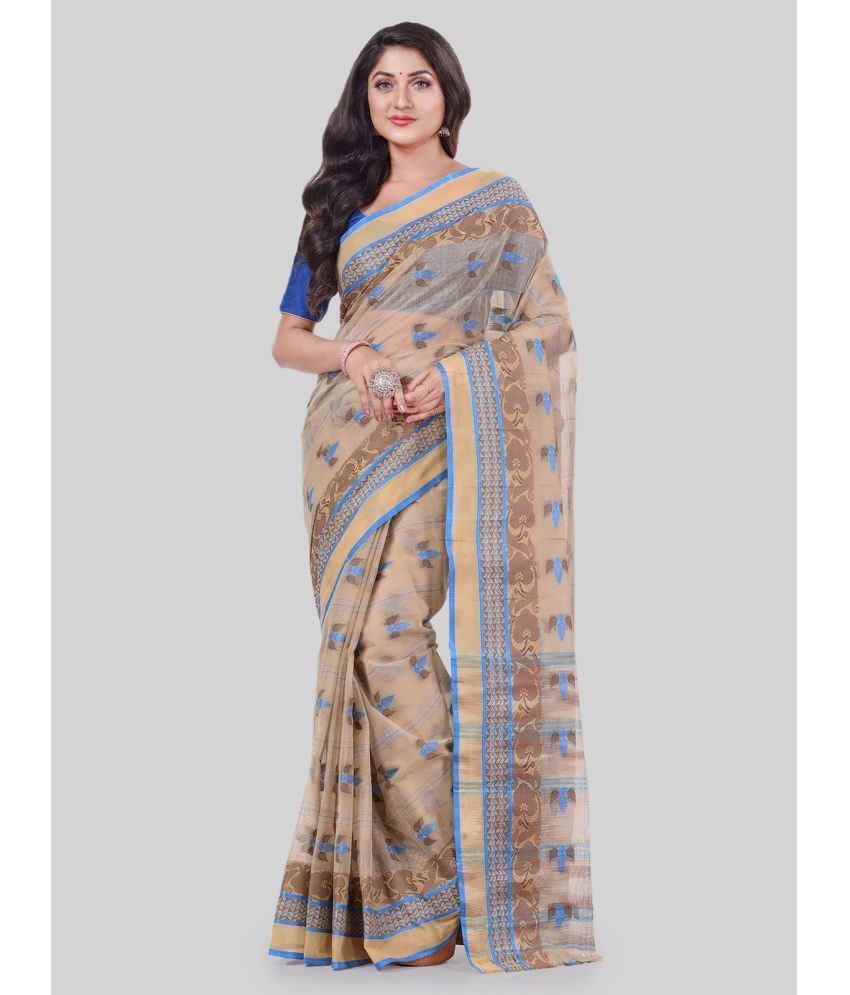     			Desh Bidesh - Grey Cotton Saree Without Blouse Piece ( Pack of 1 )