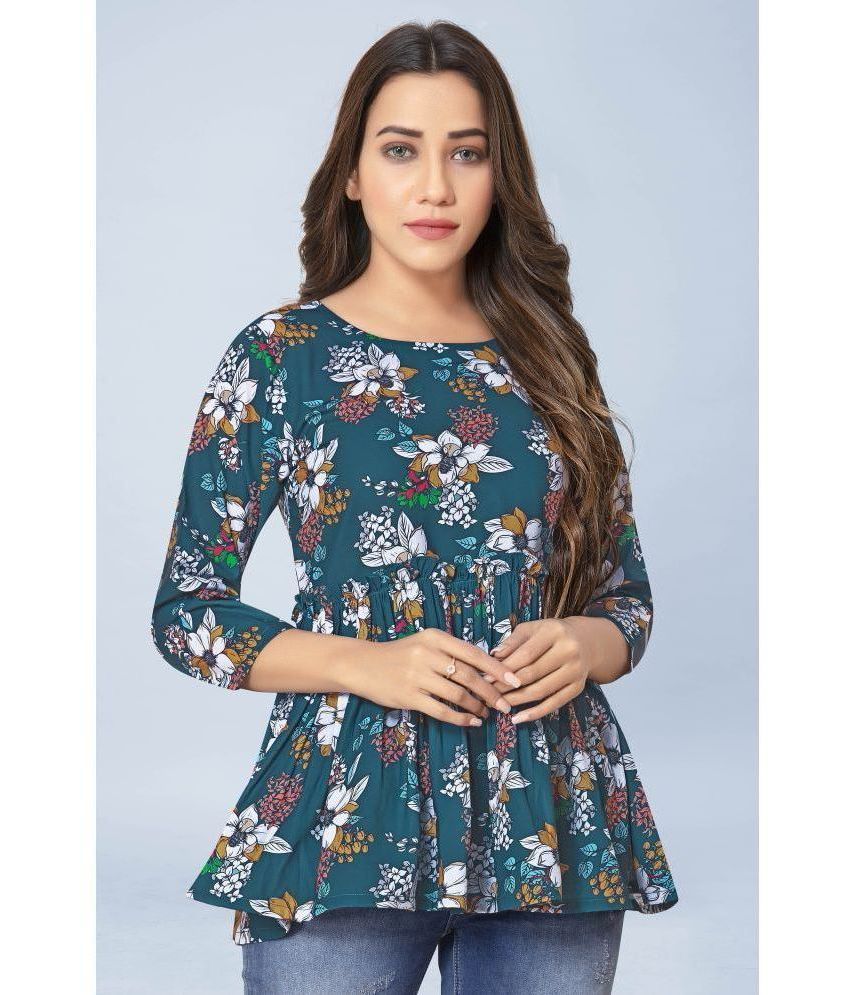     			Fashion Dream - Blue Polyester Women's Peplum Top ( Pack of 1 )