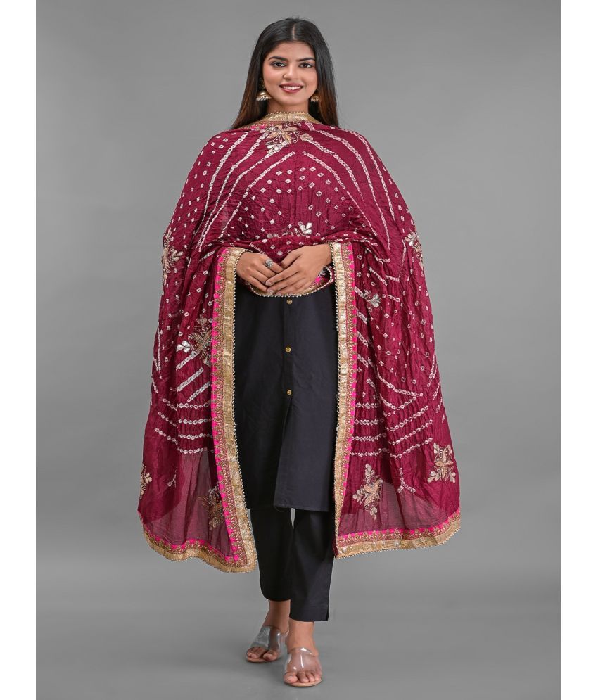     			Apratim - Maroon Silk Women's Dupatta - ( Pack of 1 )