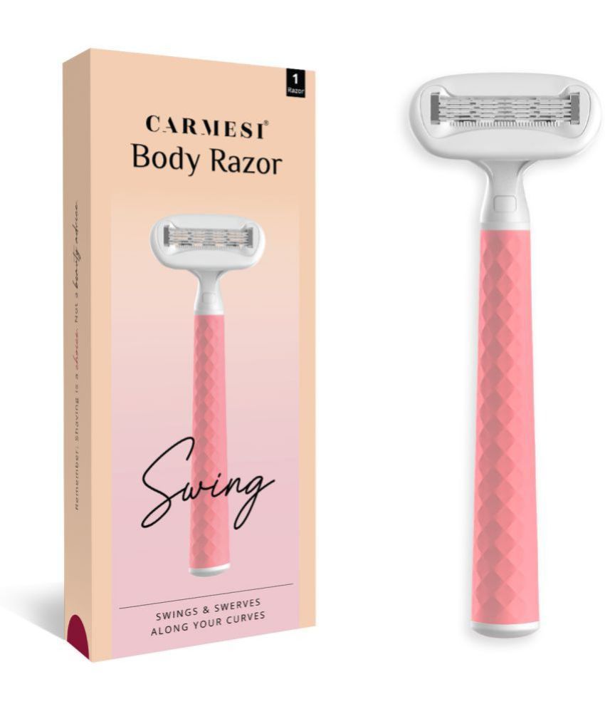 Carmesi Body Razor Swing, Swings & Swerves Along Your Curves | Moisture Ribbon With Aloe Vera & Vit E, 2-Way Pivot, Pink Passion, 1 Razor