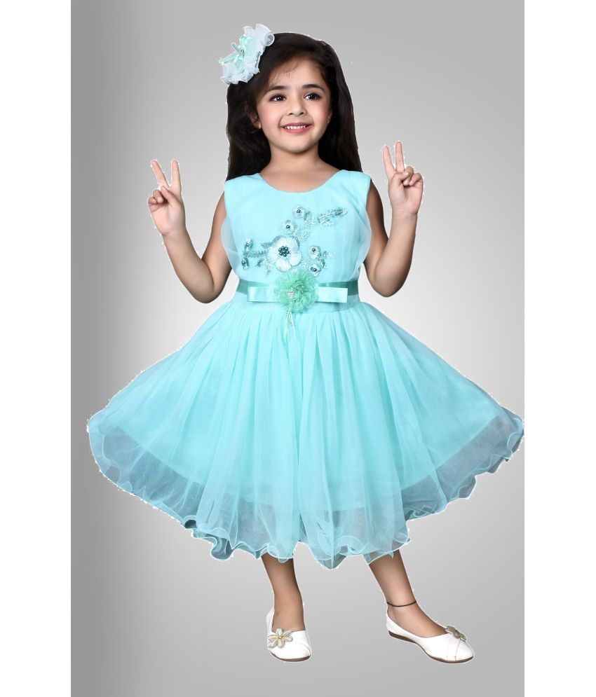     			Cherry Tree Net Frock For Girls ( Pack of 1 , Light Blue )