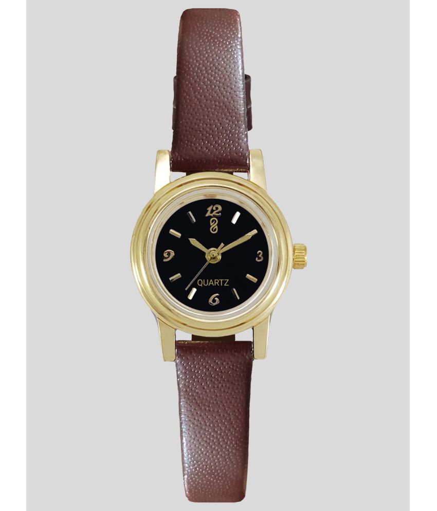     			DIGITRACK - Brown Leather Analog Womens Watch