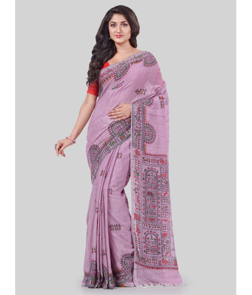     			Desh Bidesh - Purple Cotton Saree With Blouse Piece ( Pack of 1 )