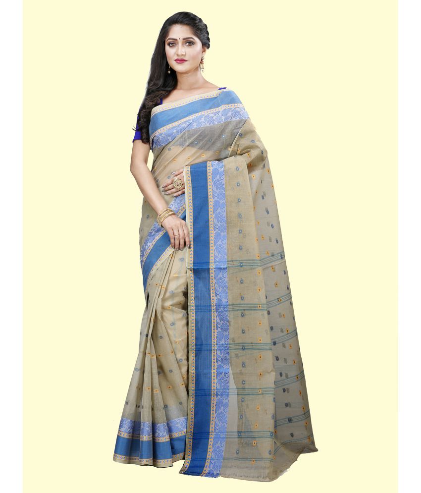     			JMALL - Grey Cotton Saree Without Blouse Piece ( Pack of 1 )