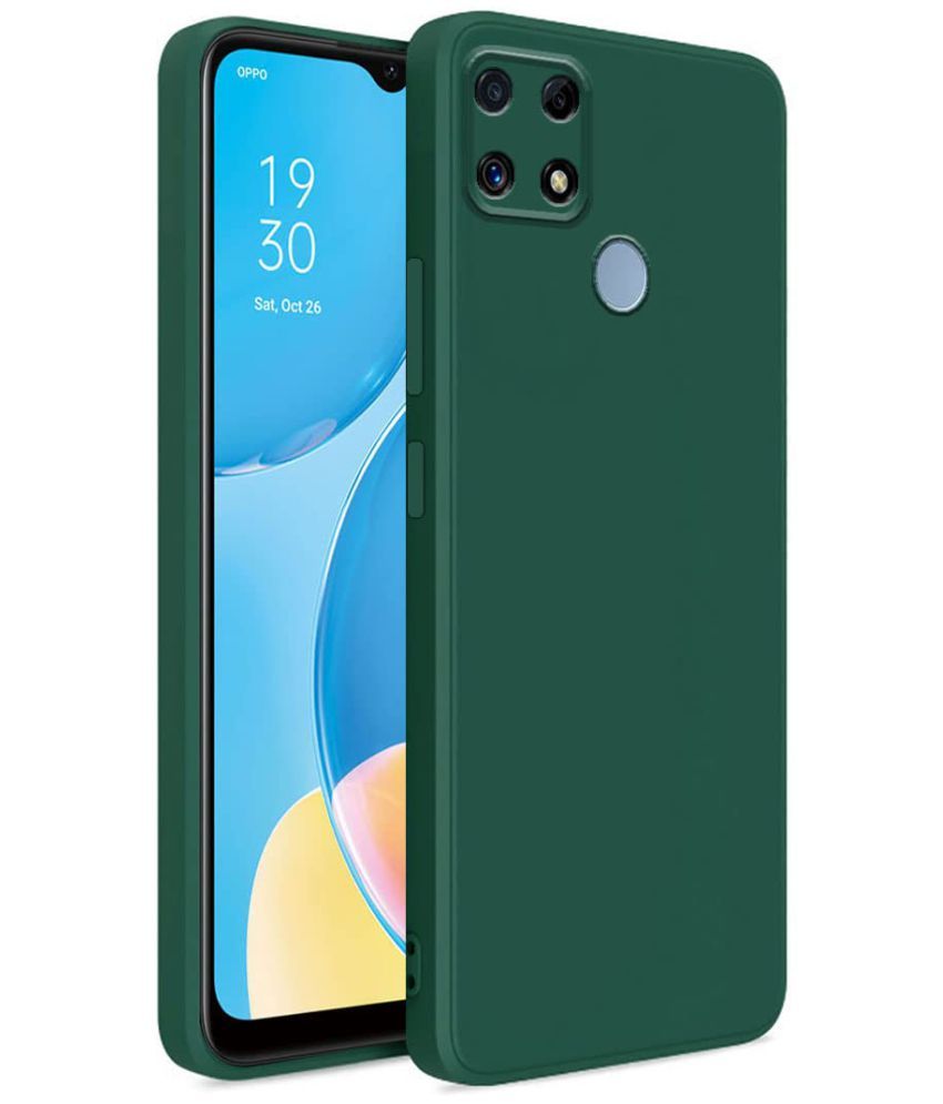     			Kosher Traders - Green Silicon Shock Proof Case Compatible For Oppo A15S ( Pack of 1 )