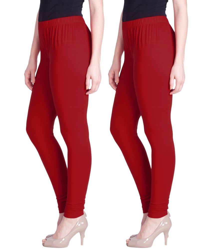     			LYRA - Red Cotton Women's Leggings ( Pack of 2 )