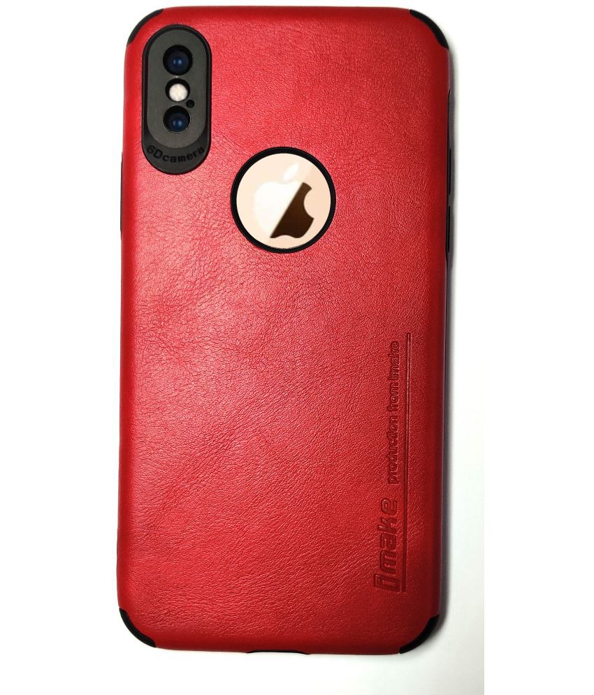     			NBOX - Red Artificial Leather Plain Cases Compatible For Apple iPhone XS Max ( Pack of 1 )