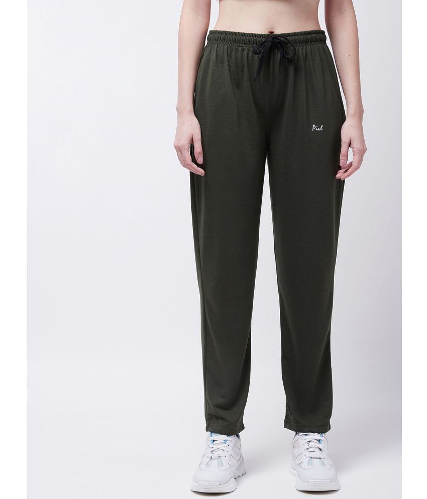 RASIKAA - Olive Green Cotton Blend Women's Gym Trackpants ( Pack of 1 )