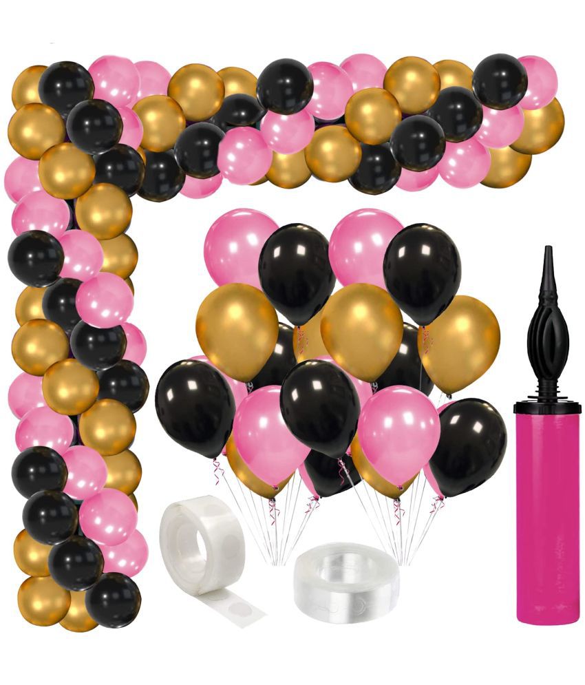    			Zyozi Pink Balloon Arch Garland Kit,78 pcs Pieces Black Pink Gold Metalic Balloons for Baby Shower Wedding Birthday Graduation Anniversary Bachelorette Party Background Decorations