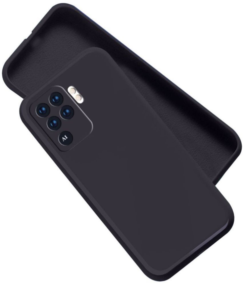     			Artistique - Black Silicon Silicon Soft cases Compatible For Oppo F19 Pro ( Pack of 1 )