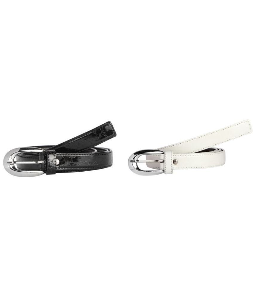     			Contra - Faux Leather Women's Skinny Belt ( Pack of 2 )