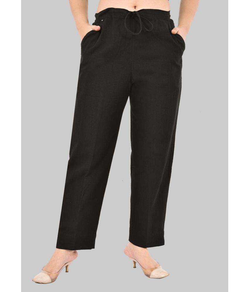     			EddyGo - Black Cotton Blend Regular Women's Casual Pants ( Pack of 1 )