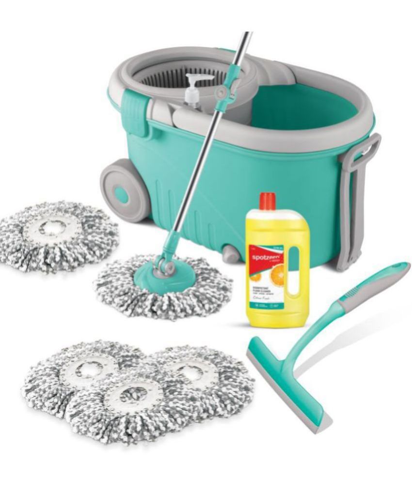     			Spotzero By Milton Elegant Mop, Floor, Kitchen, Refill Kit - (Disinfectant Floor Cleaner 1 pc x 1 Litres, Kitchen Platform Moppy 1 pc, Spin Mop Refill 3 pcs Pack x 1)