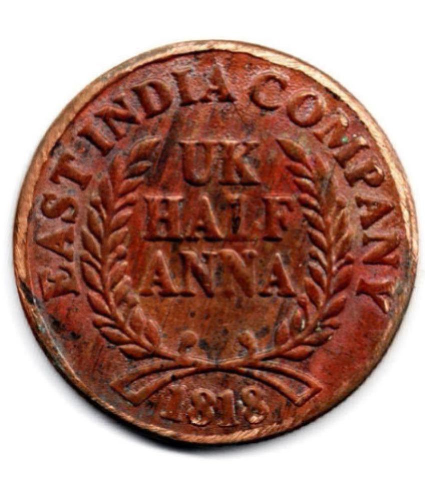     			Nisara Collectibles - British India Magnetic Coin of Lord Hanuman Coin Half Anna EIC India 1818 . Numismatic Coins