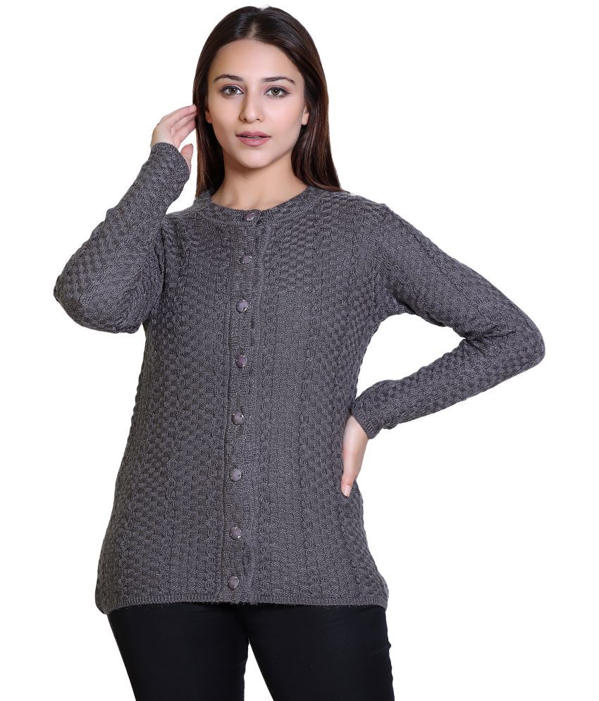     			Ogarti Woollen Silver Buttoned Cardigans - Single