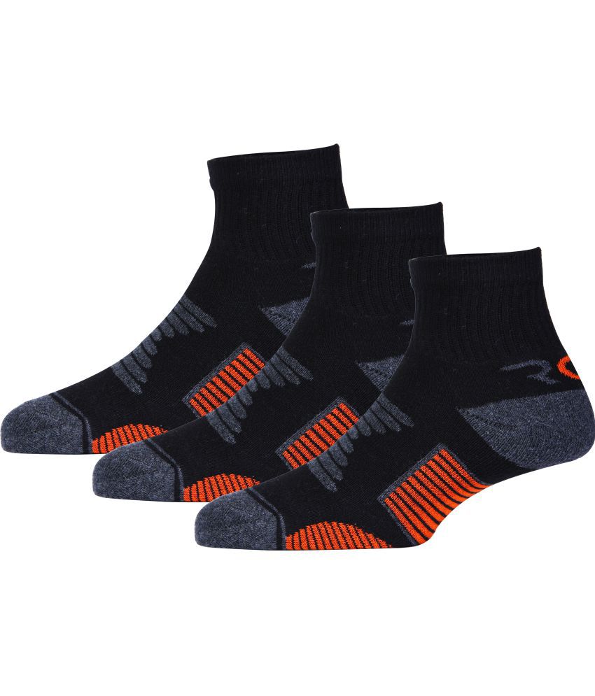     			RC. ROYAL CLASS - Cotton Men's Colorblock Black Ankle Length Socks ( Pack of 3 )