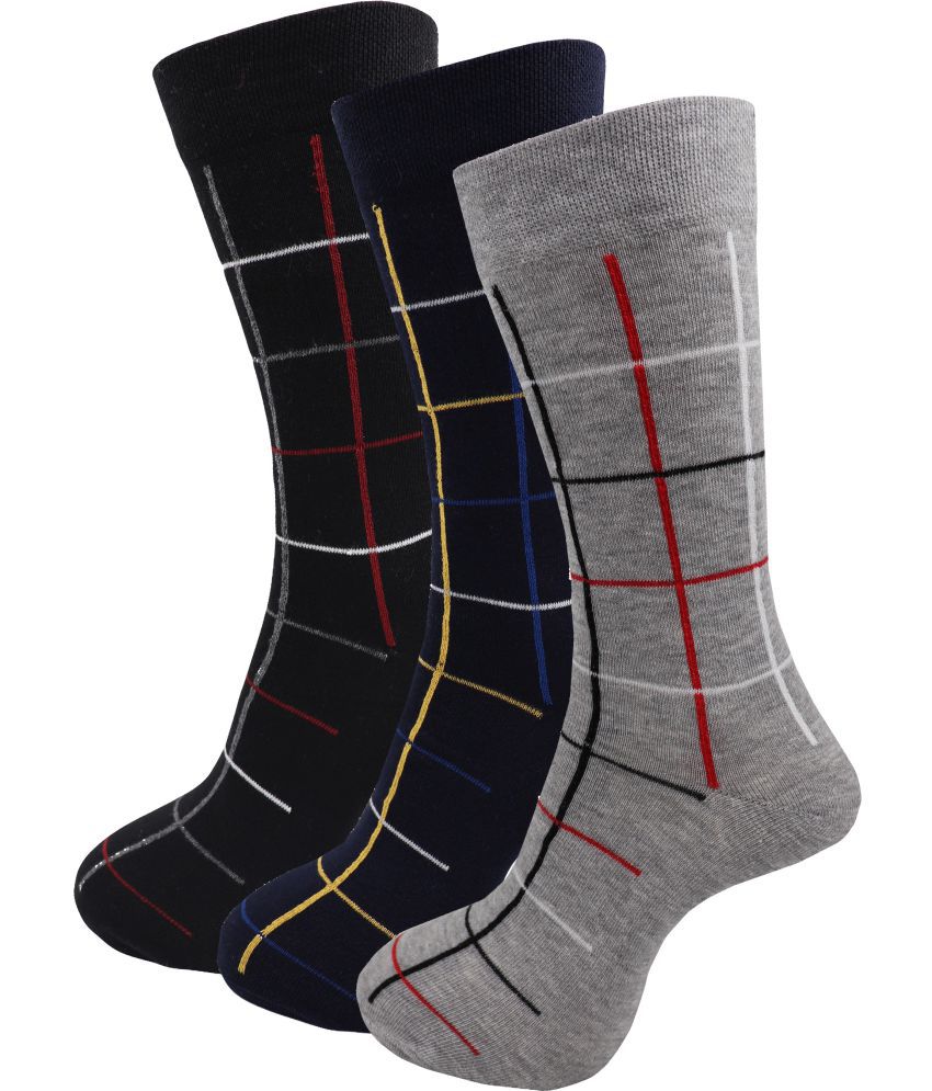     			RC. ROYAL CLASS - Cotton Men's Checks Multicolor Full Length Socks ( Pack of 3 )