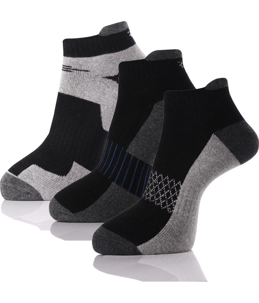     			RC. ROYAL CLASS - Cotton Men's Colorblock Black Ankle Length Socks ( Pack of 3 )