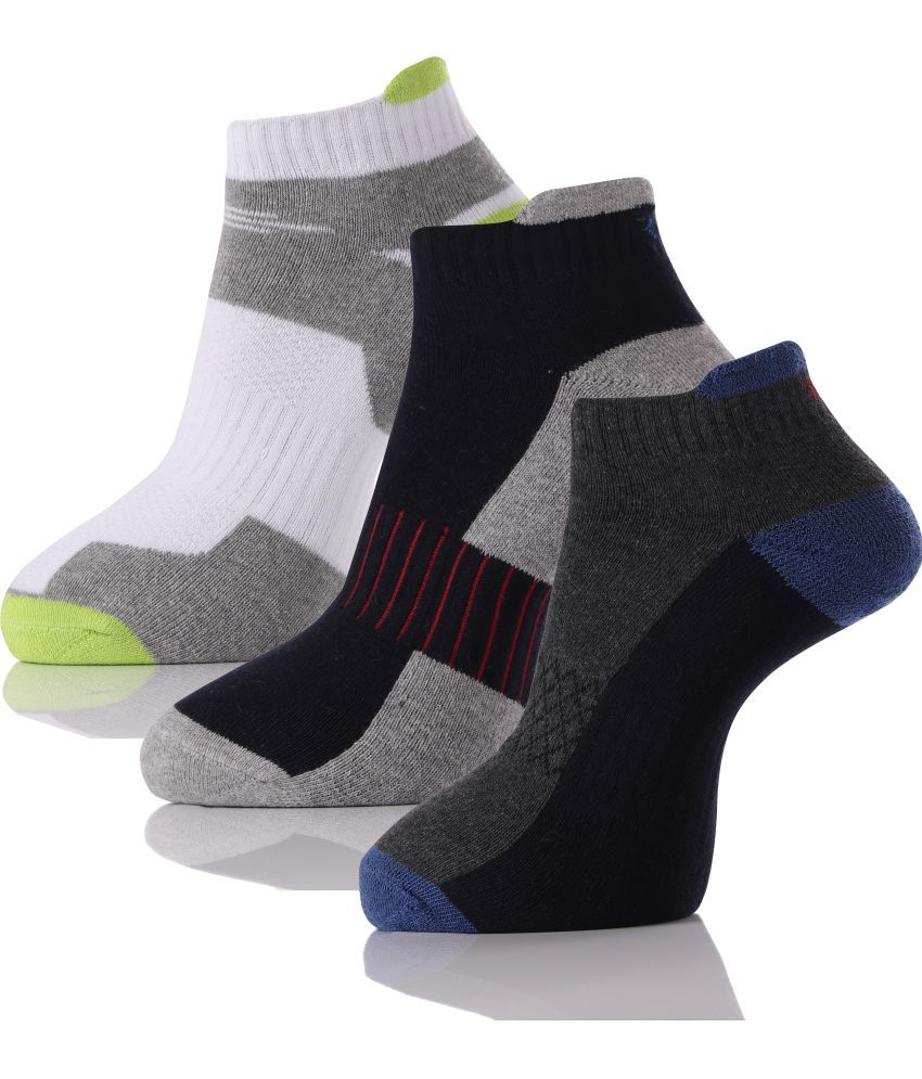     			RC. ROYAL CLASS - Cotton Men's Colorblock Grey Melange Ankle Length Socks ( Pack of 3 )