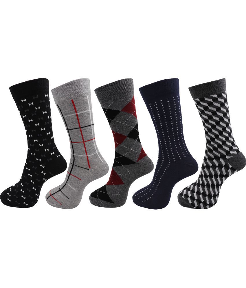     			RC. ROYAL CLASS - Cotton Men's Self Design Multicolor Mid Length Socks ( Pack of 5 )