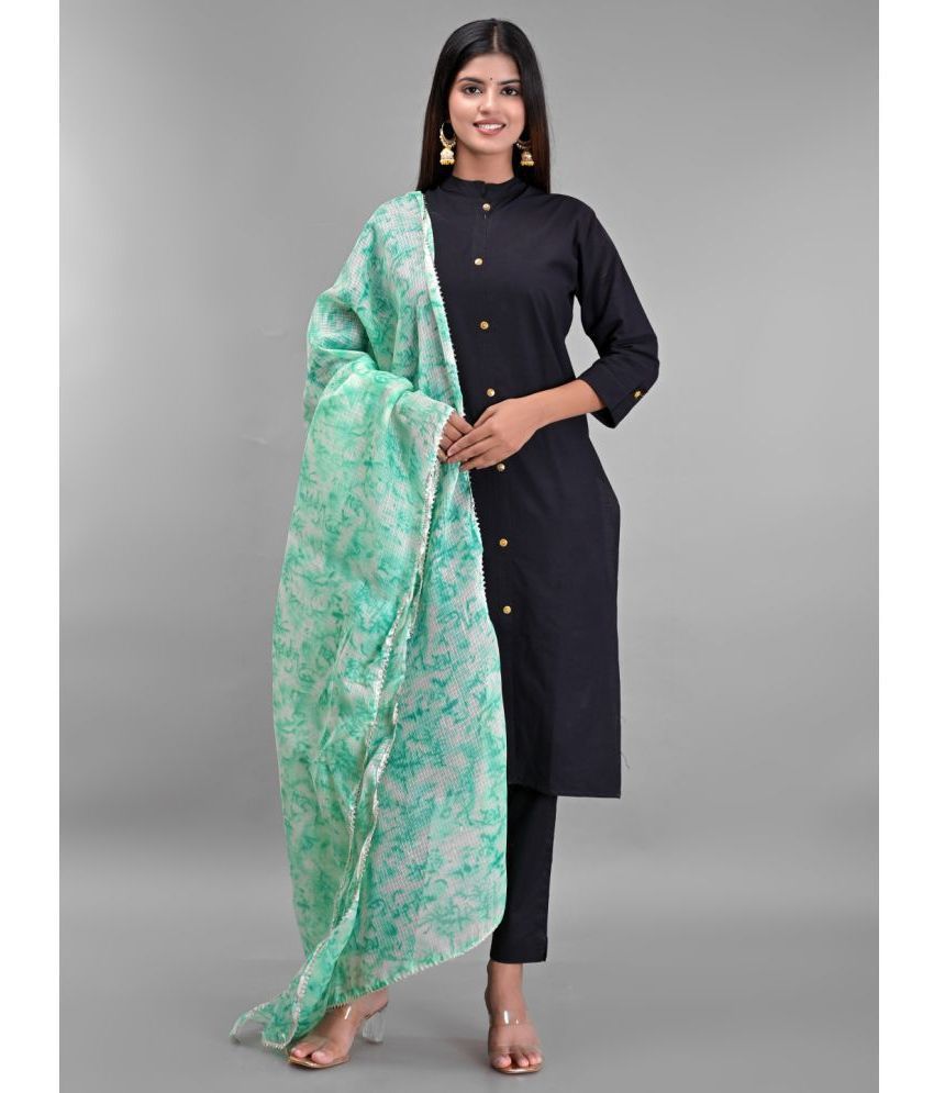     			Anjaneya Creations - Green Cotton Women's Dupatta - ( Pack of 1 )