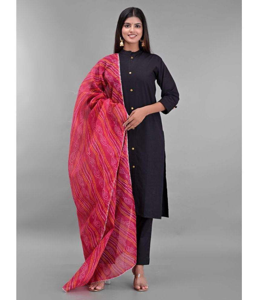     			Anjaneya Creations - Pink Cotton Women's Dupatta - ( Pack of 1 )