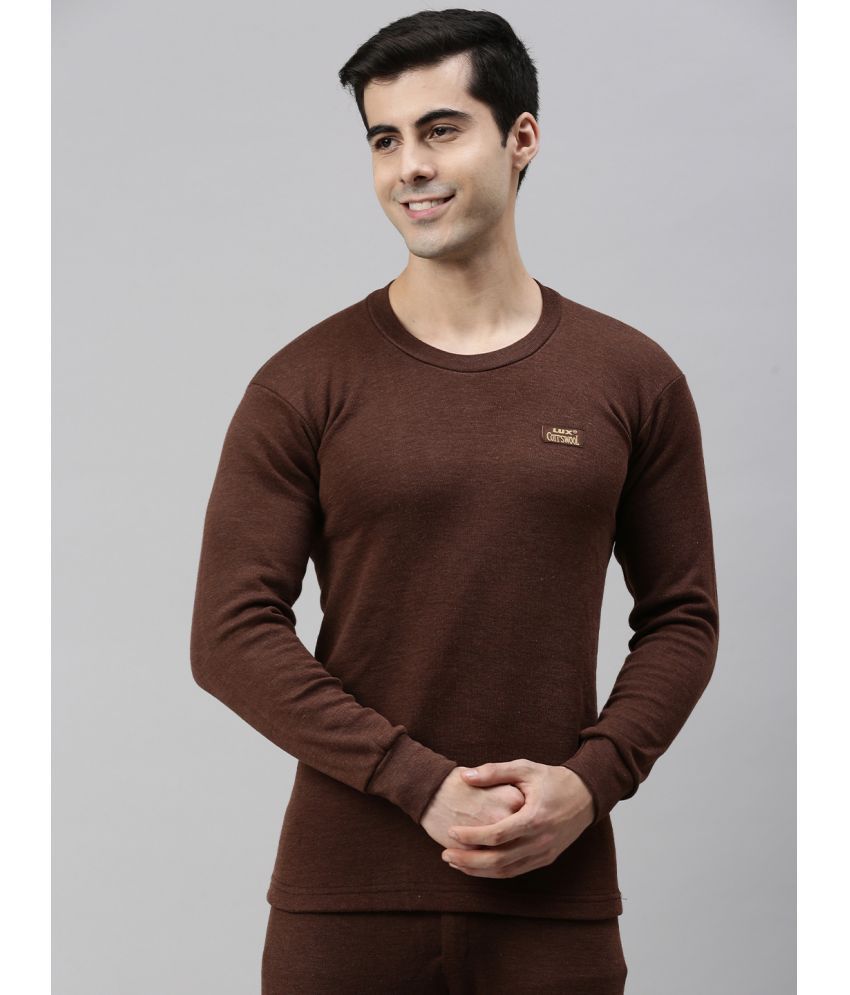     			Lux Cottswool - Brown Cotton Blend Men's Thermal Tops ( Pack of 1 )