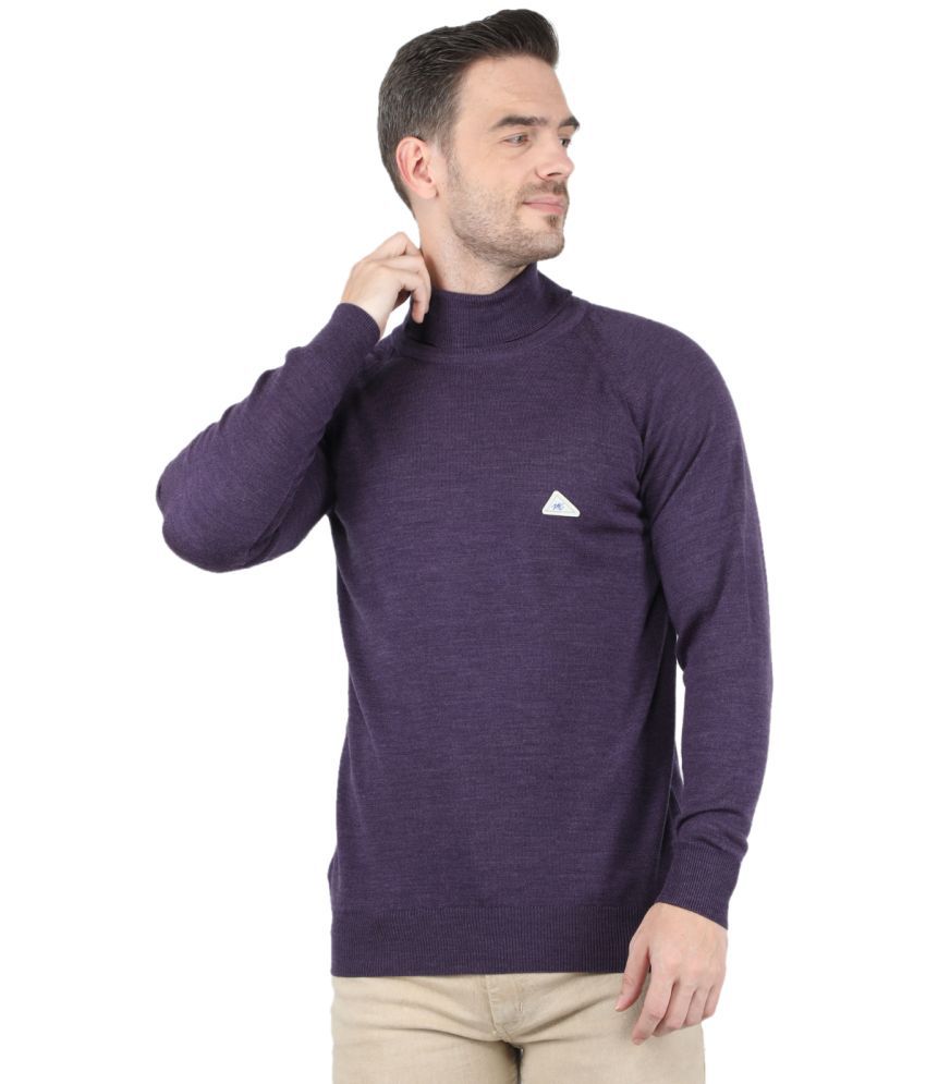     			Monte Carlo - Purple Woollen Blend Men's Pullover Sweater ( Pack of 1 )