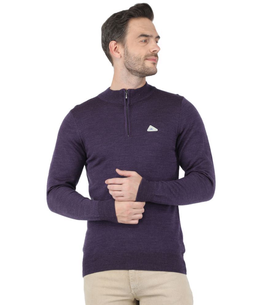     			Monte Carlo - Purple Woollen Blend Men's Pullover Sweater ( Pack of 1 )