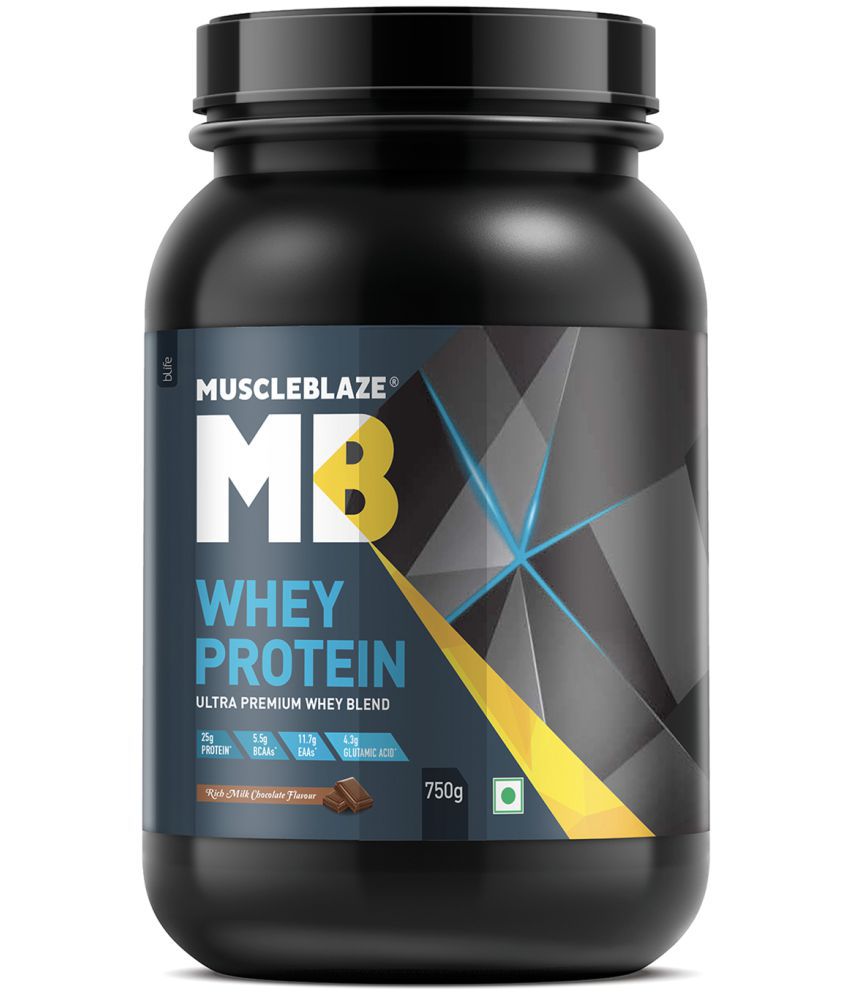 MuscleBlaze 100% Whey Protein, Ultra Premium Whey Blend(Rich Milk Chocolate,750 g)