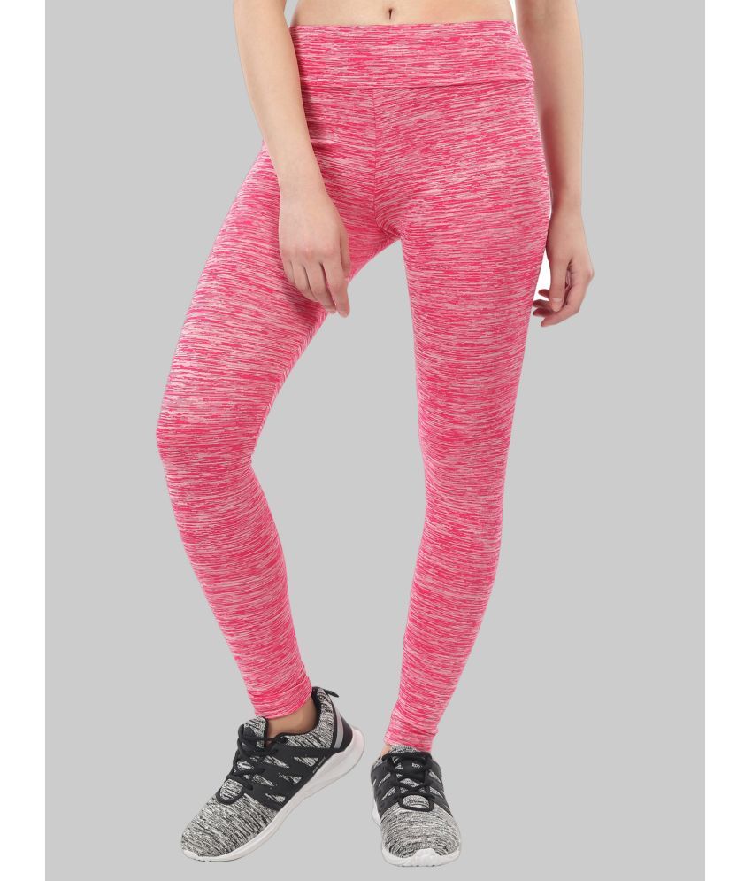     			PureKnots - Pink Polyester Regular Fit Women's Sports Tights ( Pack of 1 )