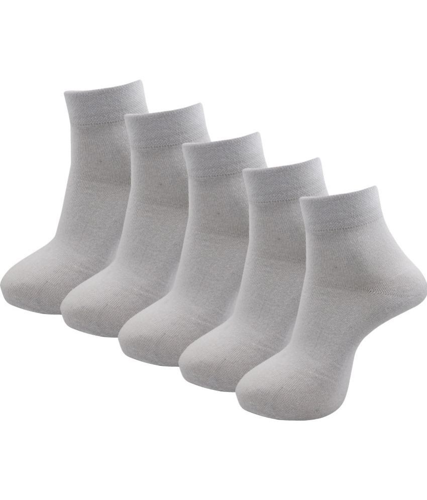     			RC. ROYAL CLASS - Cotton Men's Self Design White Ankle Length Socks ( Pack of 5 )