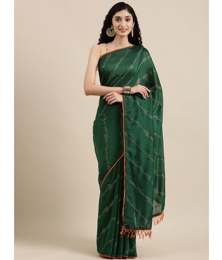     			Rekha Maniyar Silk Embellished Saree With Blouse Piece - Mint Green ( Pack of 1 )