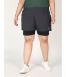 Chkokko Grey Polyester Solid Shorts - Single