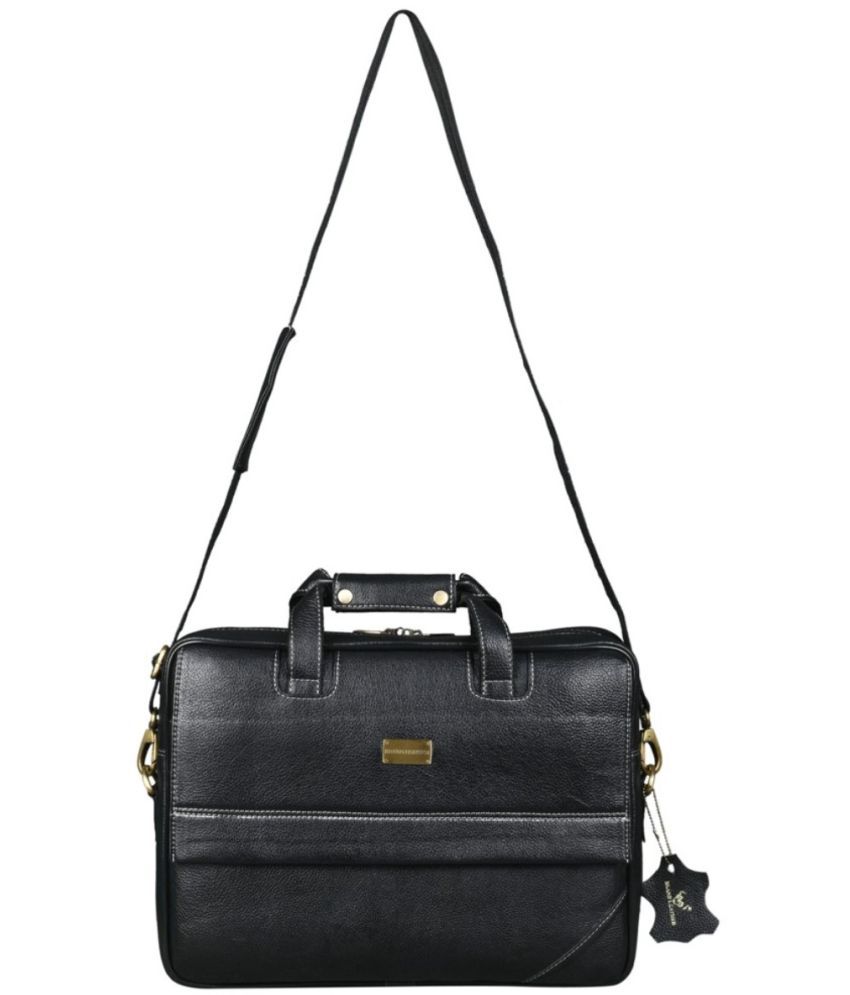 Brand Leather Black Leather Office Bag Buy Brand Leather Black