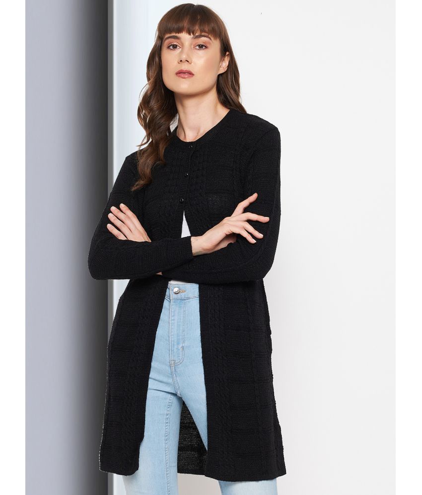     			Clapton Acro Wool Black Buttoned Cardigans -