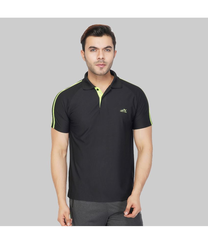     			Vector X - Black Polyester Regular Fit Men's Sports Polo T-Shirt ( Pack of 1 )