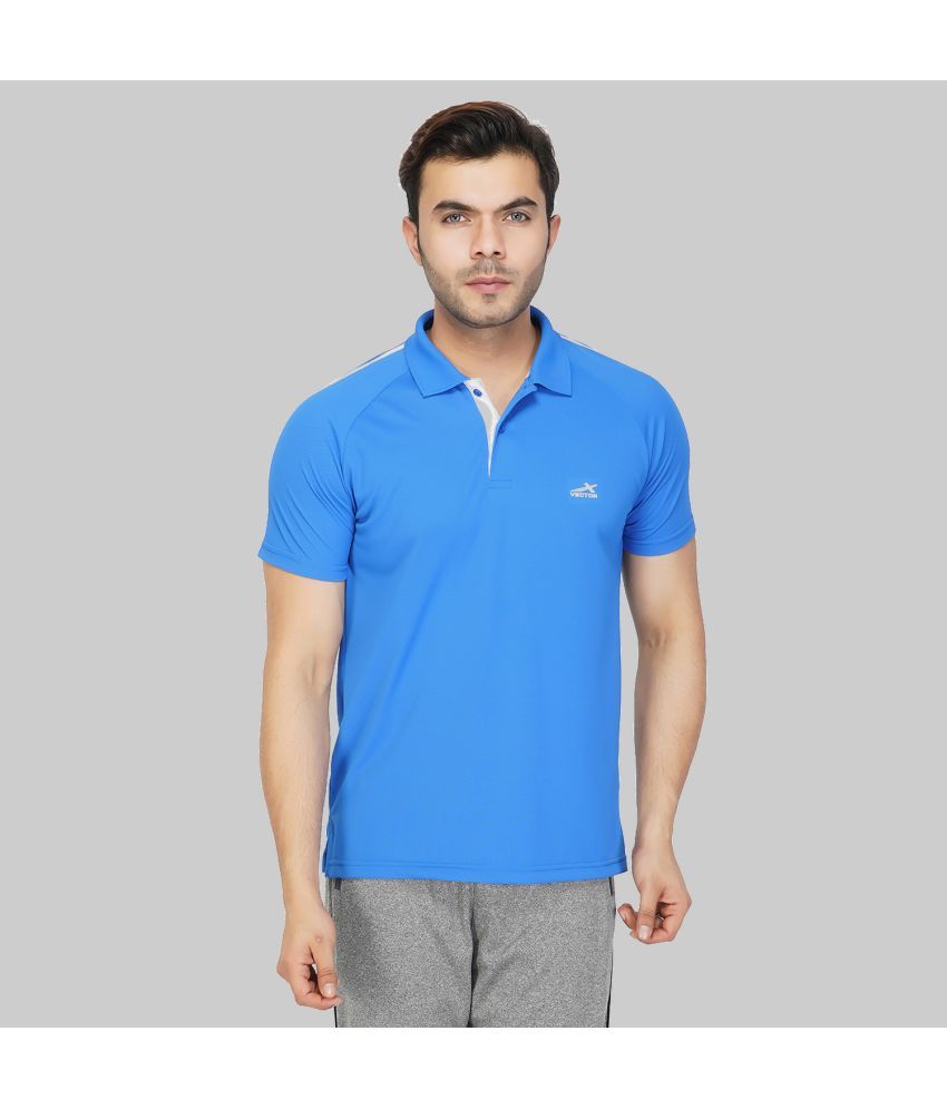     			Vector X - Blue Polyester Regular Fit Men's Sports Polo T-Shirt ( Pack of 1 )