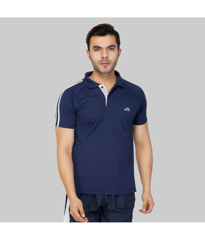     			Vector X - Navy Polyester Regular Fit Men's Sports Polo T-Shirt ( Pack of 1 )