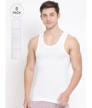 Pack of 5 Lux Cozi - White Cotton Blend Men's Vest