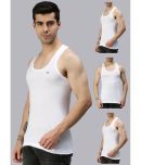 Pack of 4 Lux Cozi - White Cotton Blend Men's Vest