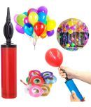 Zyozi   Balloon Pump Hand Held, 12" Portable Air Pump,Inflator Air Pump with 6 pcs Multicolour Ribbon for Balloons,Mini Hand Pump for Inflatables(Random Color)