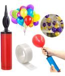 Zyozi   Balloon Pump Hand Held, 12" Portable Air Pump,Inflator Air Pump with 1 pcs(100 dot) Glue dot for Balloons,Mini Hand Pump for Inflatables(Random Color)