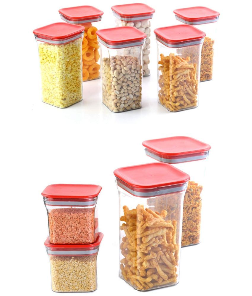     			Analog kitchenware - Polyproplene Red Food Container ( Set of 10 - 1100 )