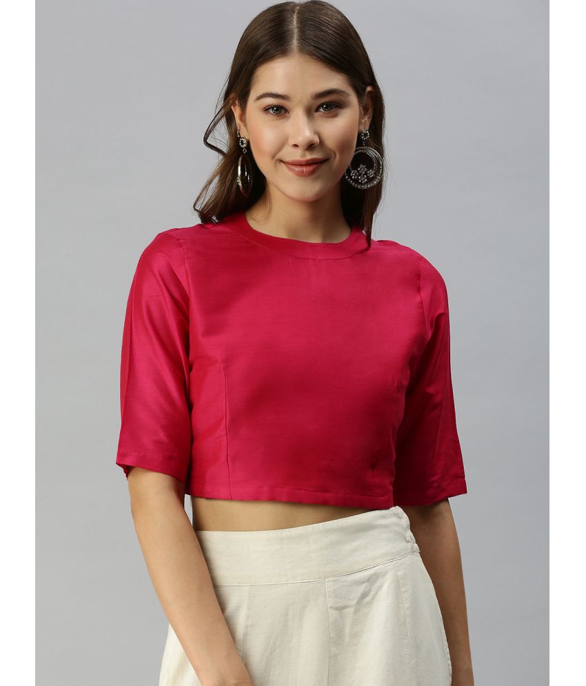     			De Moza - Pink Polyester Women's Crop Top ( Pack of 1 )