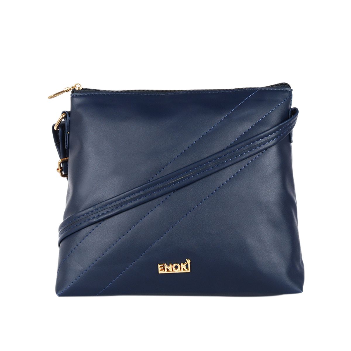     			Enoki - Blue Faux Leather Sling Bag
