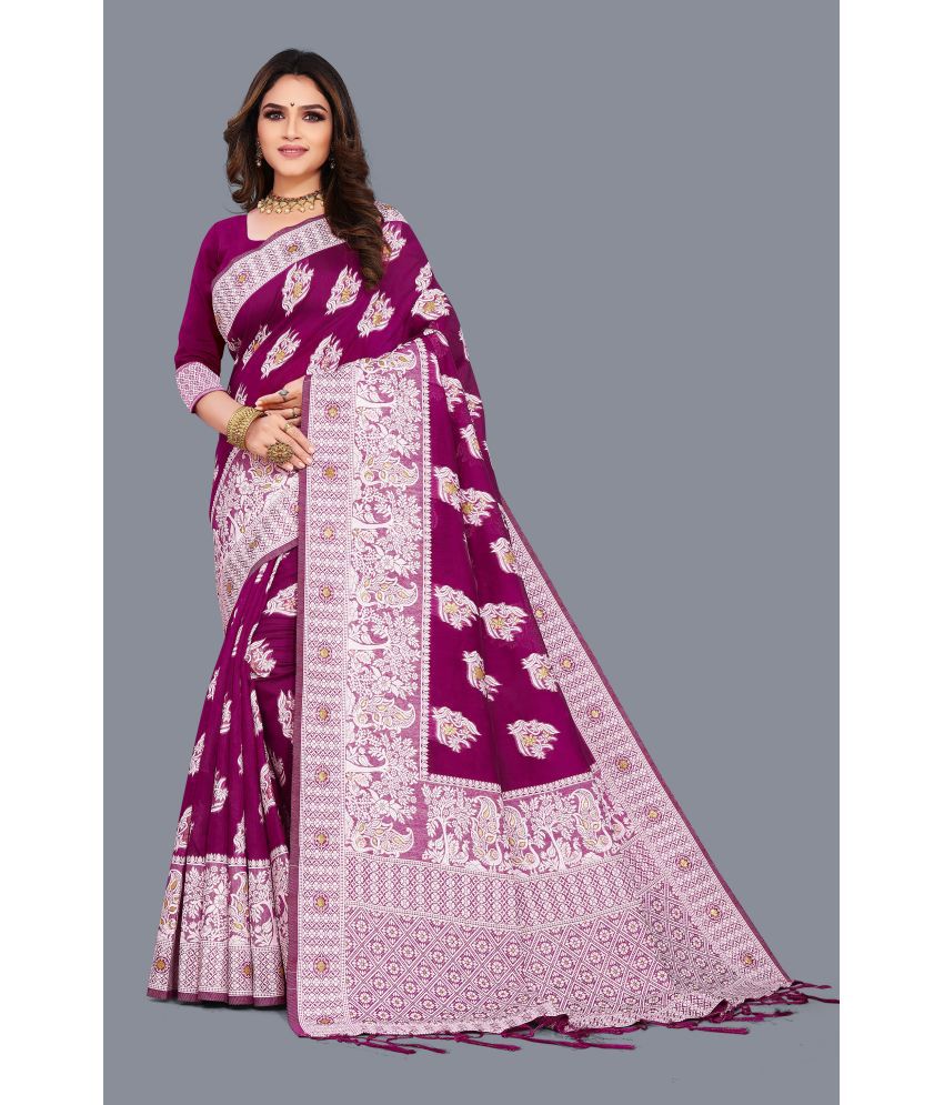     			Kyarn - Multicolour Cotton Silk Saree With Blouse Piece ( Pack of 1 )