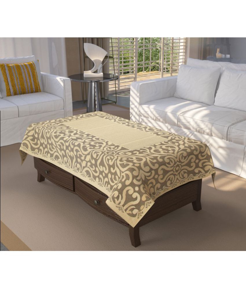     			Bigger Fish - Gold Cotton Table Cover ( Pack of 1 )