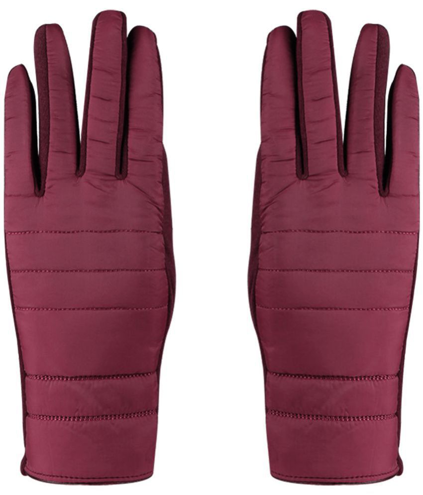     			Bonjour - Maroon Women's Woollen Gloves ( Pack of 1 )