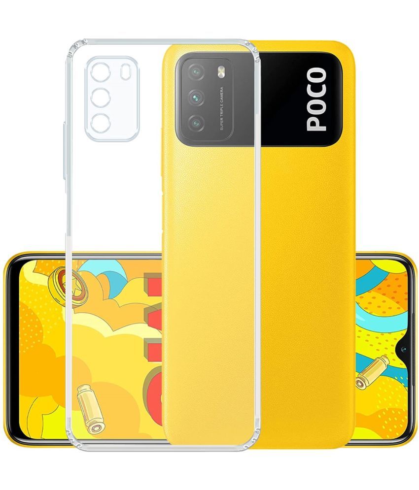     			Case Vault Covers - Transparent Silicon Silicon Soft cases Compatible For Poco M3 ( Pack of 1 )